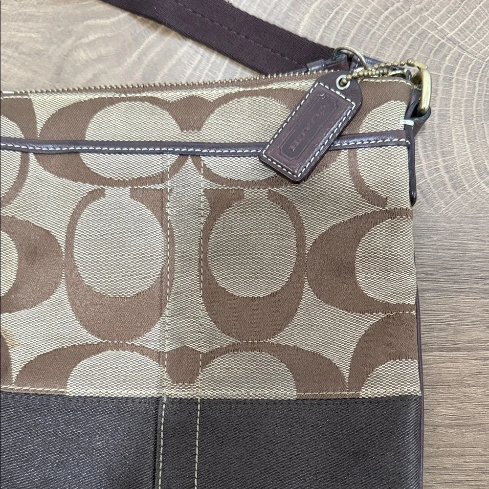 Coach Signature Canvas Crossbody in Brown and Tan - Picture 2 of 4